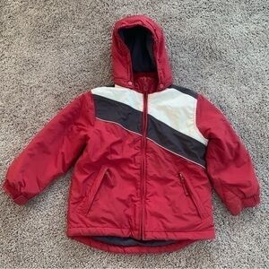The Children Place Thermolite Ski Winter Jacket Coat Red White Black Colorblock